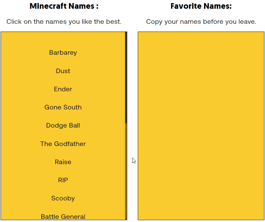 Minecraft Name Generator 1000 Creative Minecraft Names