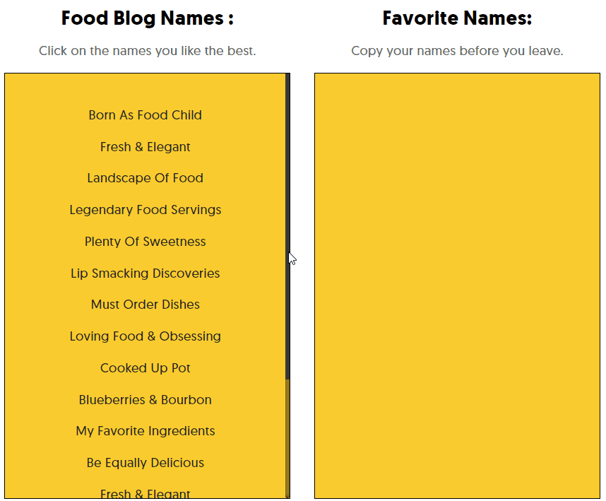 food-blog-name-generator